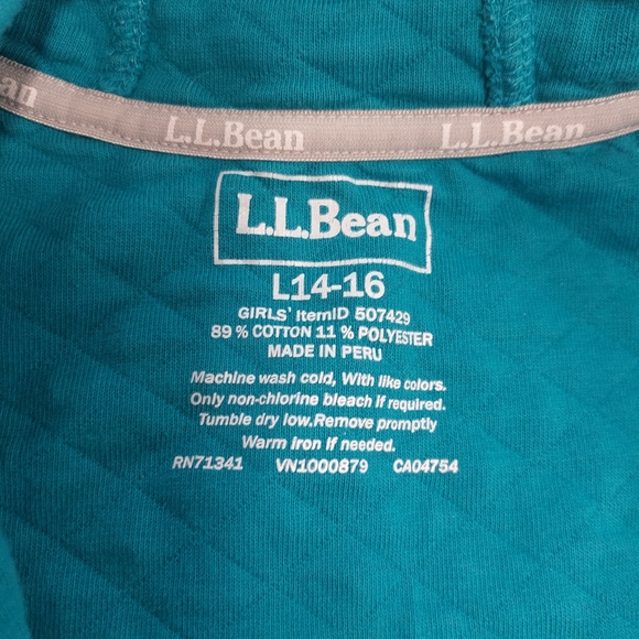 L.L. Bean quilted full zip hooded sweatshirt - Picture 3 of 5